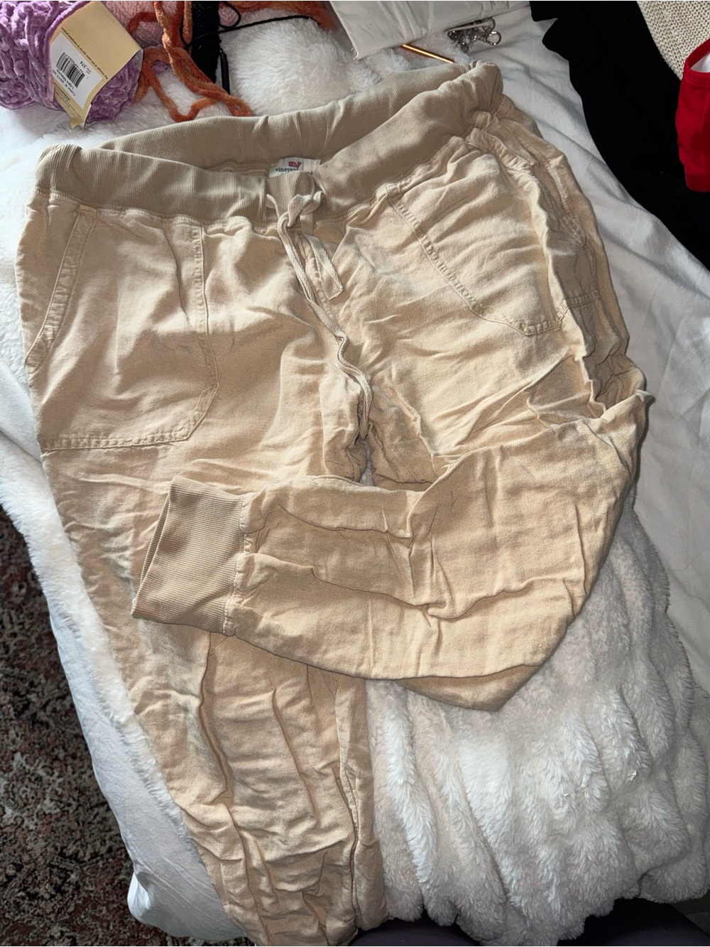 Vineyard Vines Tan Drawstring Waist Sweatpants